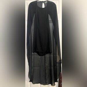 REHAB Women’s Black party dress With Cape womens size Medium